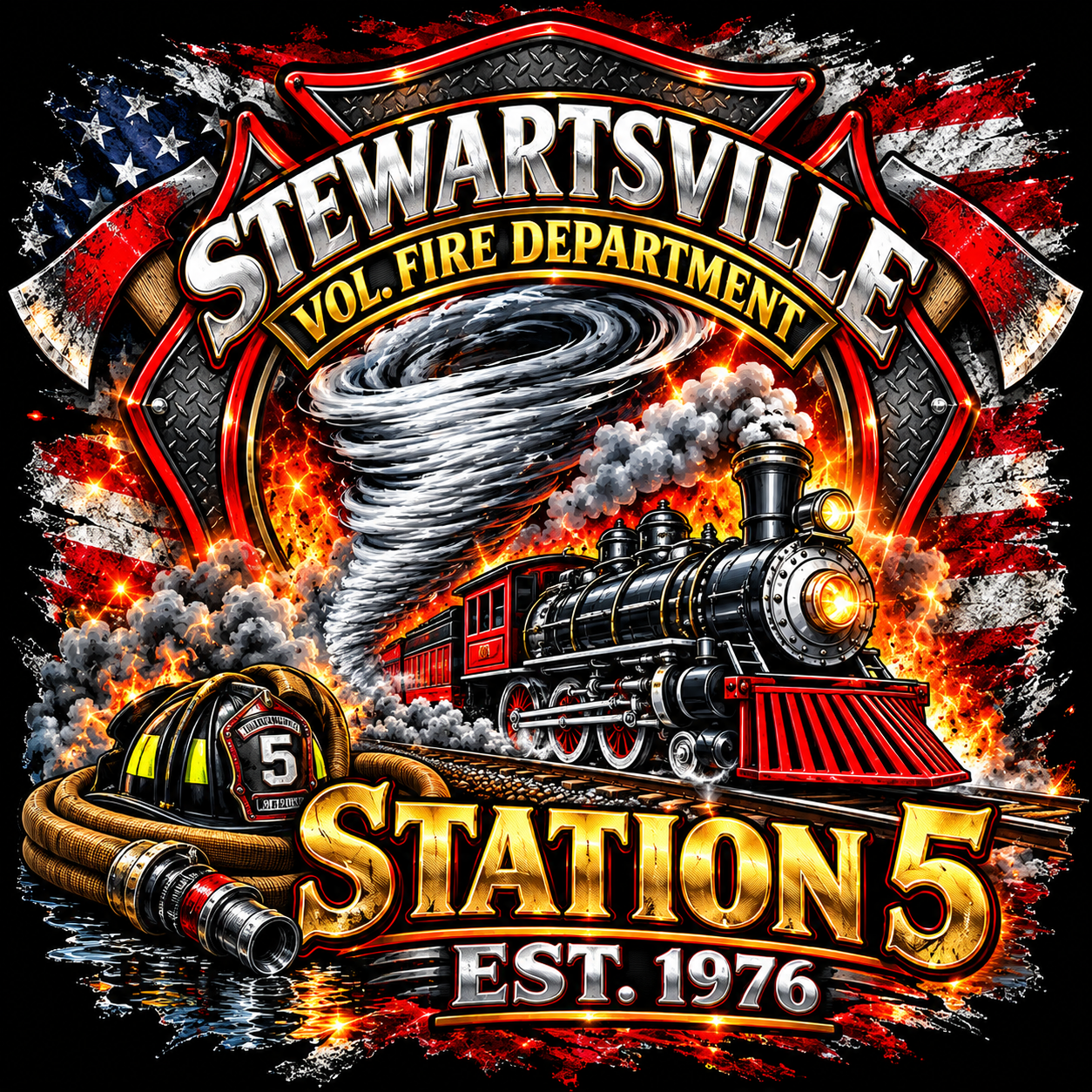 Station 5 Fire Train Emblem